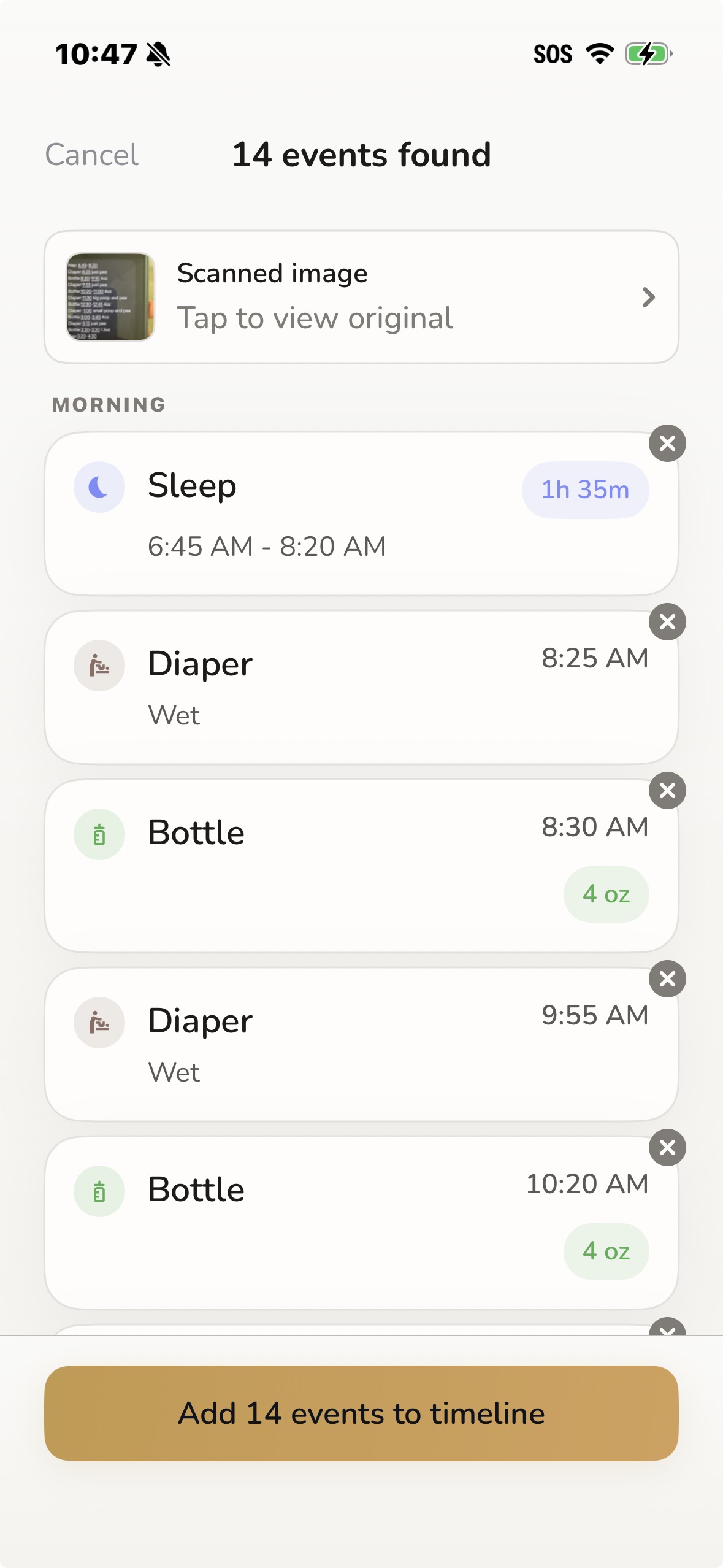 Robin Baby scanning daycare paper logs and extracting data